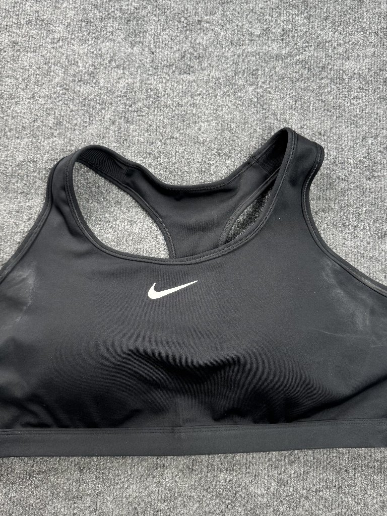 Nike Women's Sports Bra Size 2x Black Racerback Padded Activewear Stain